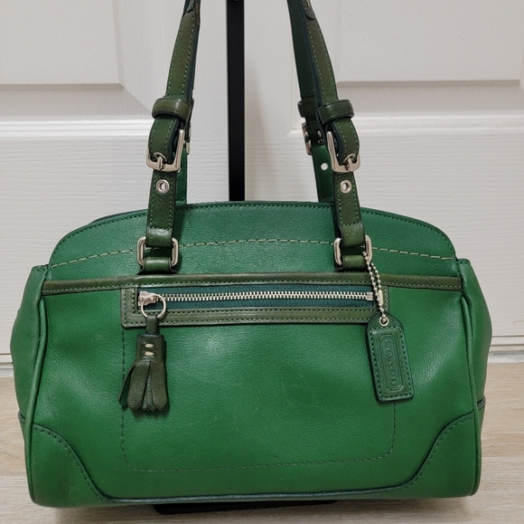 Coach Vintage 2004 Hampton Satchel In Kelly Green Leather - Picture 1 of 16